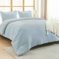 thumbnail image 1 of Hitime Ultra Soft Beige King Size Comforter Set 3 Pieces Gentle Down Alternative Bedding 1 Lightweight Comforter and 2 Pillowcases, 1 of 9