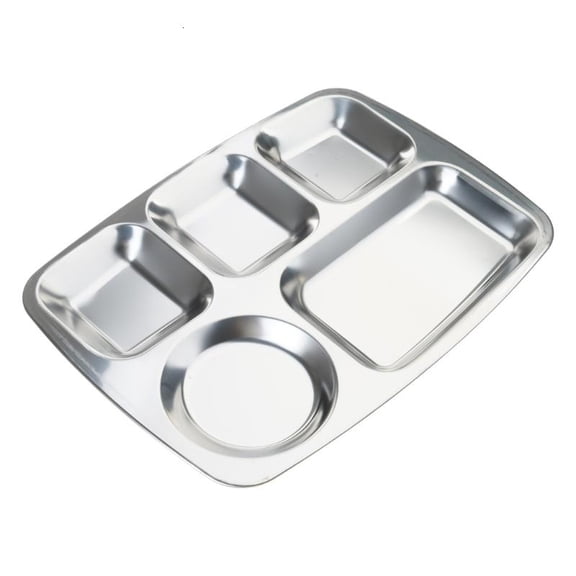 CEORPER Stainless Steel Divided Plate Rectangular Dinner Trays Divided Dinner Plates