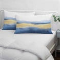 thumbnail image 4 of Blue Yellow Throw Pillow Cover, Pillowcase Protectors with Zipper, Breathable Decorative Lumbar Pillow Case Cover, Modern Abstract Art Waves Pillow Shams for Couch Sofa 12x20Inch, 4 of 8