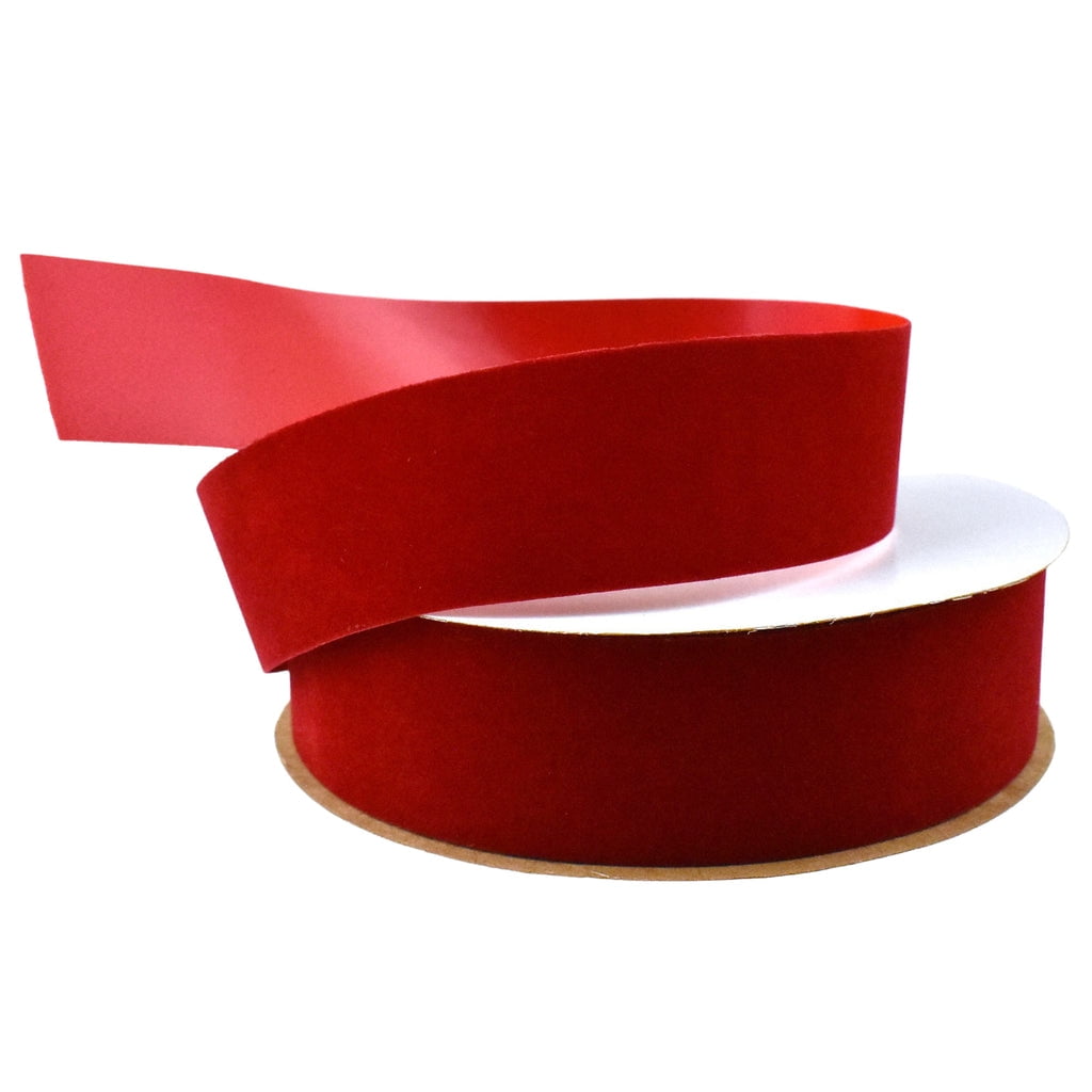 Christmas Velvet Domestic Outdoor Ribbon, 2-1/2-Inch, 25-Yard - Medium Red