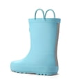 thumbnail image 4 of Kushyshoo Blue Matte Kids Rain Boots for Girls Toddler Waterproof Rubber with Easy-On Handles Size B6, 4 of 5