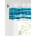 thumbnail image 6 of Valances for Windows Blue Teal Rod Pocket Cafe Window Treatments Valance Curtains for Kitchen Bathroom Laundry Basement Windows 42"x18", 6 of 9