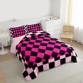 thumbnail image 3 of Manfei Female Men Minimalist Plaid Grid Bedding Comforter Set 2pcs,Vintage Aesthetic Twin Comforter Sets Microfiber,Mid Century Geometric Breathable Bedding Set,Microfiber Bedroom Decor,Reversible, 3 of 8