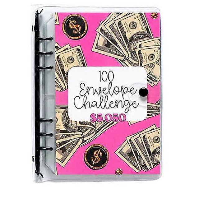 Libro de ahorro de dinero Yashi organizador de presupuesto versátil 100 sobres color rosa