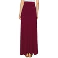 thumbnail image 3 of Made by Johnny Women's Solid Maxi Skirt with Elastic Waist Band XL WINE, 3 of 5