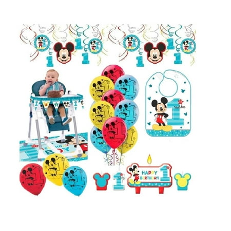 Mickey Mouse First Birthday Fun To Be One 1st Birthday Party Supplies Decoration Pack