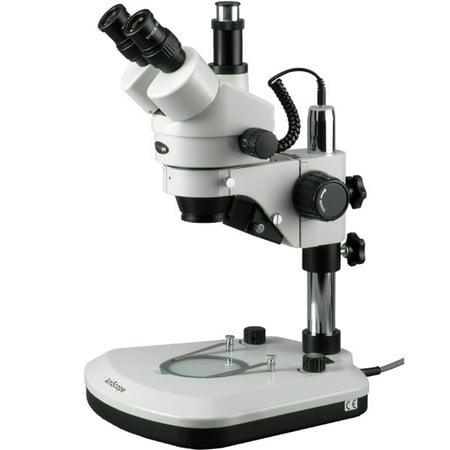 AmScope New LED Trinocular Stereo Zoom Microscope 7X-45X
