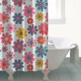 thumbnail image 4 of Pioneer Flower Floral Print Pattern Shower Curtain 72"x84", Bathroom Decorative Shower Curtain Set with 12 Hooks, Waterproof Washable, 4 of 6