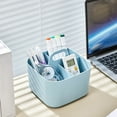 thumbnail image 4 of 2025 Small Multiuse Caddy Organizer With Handle Stackable Desk Stationery Pen Holder Craft Supplies Storage Compartment Tray, 4 of 8