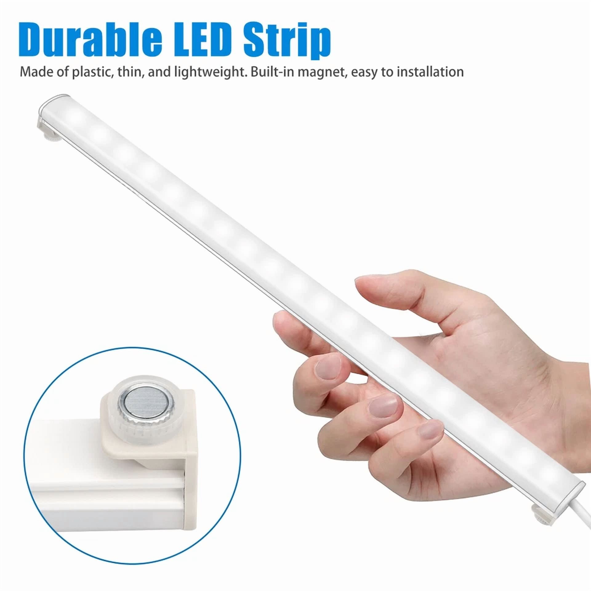 Zyler - 2X Led Kitchen Under Cabinet Closet Shelf Lighting Strip Bar Usb Light Lamp Kit