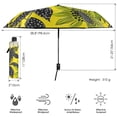 thumbnail image 3 of FORMRS Travel Umbrella Folding Auto Open Close Windproof Rain UV Protection, Yellow Flowers, 3 of 8