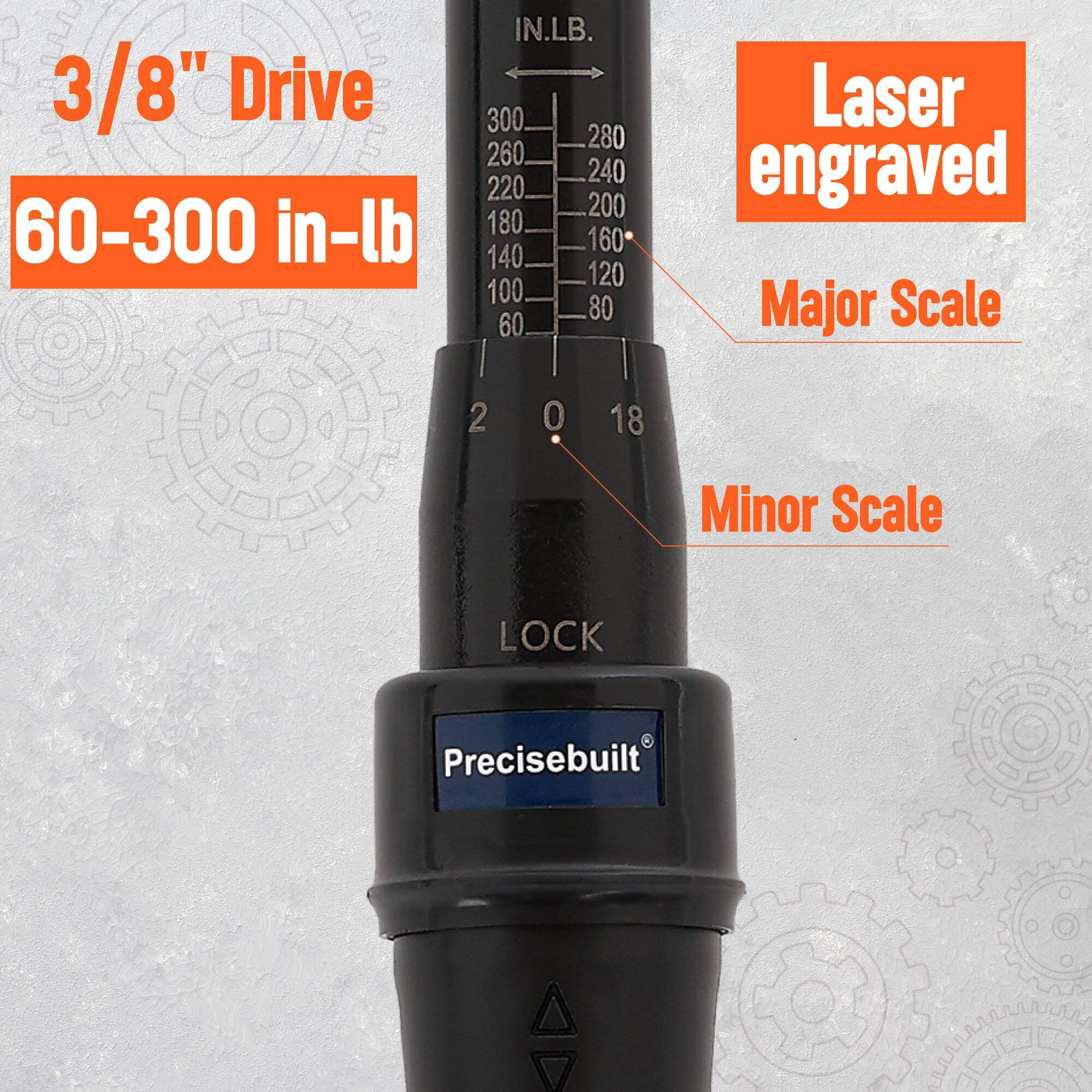Precisebuilt 3/8" Drive 60-300 in-lb Click Tech Torque Wrench