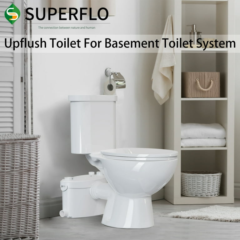Macerating Toilet With 600watt Macerator Pump, Included Water Tank, Toilet  Bowl, Toilet Seat, Extension Pipe For Toilt With Pump-Upflush Toilet For