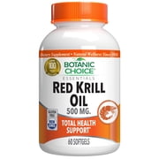 Botanic Choice Red Krill Oil 500 mg. Total Health Dietary Supplement, 60 softgels