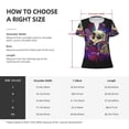 thumbnail image 5 of Naloa Mushrooms and Skull Print T-Shirts Short Sleeve V Neck Tees for Women Fashion Tops Trendy Lightweight Soft Casual Summer Outfits Clothes, 5 of 5