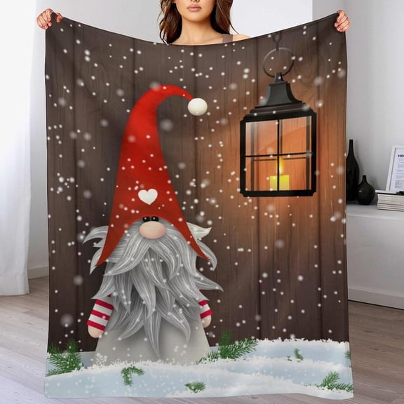 Christmas Gnome Blanket Soft Warm Throw Blanket for Couch Lightweight Cozy Bed Blankets & Throws for Living Room Decor Gifts for Kids Adults 50"x60"