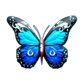thumbnail image 1 of Billuyoard Mariposas ingeniosas de metal disponibles para interiores y exteriores para decoración colgante de micropaisaje de jardín Decoración del hogar azul, 1 of 6