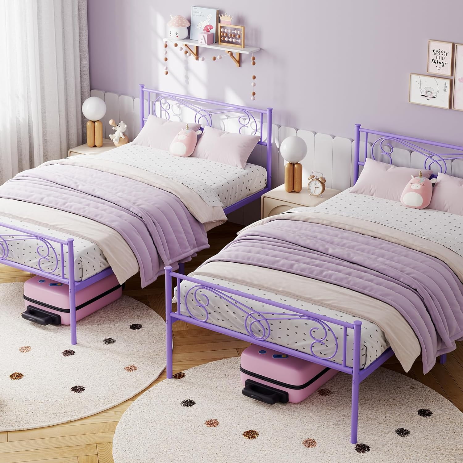 King Size Bed Frame with Headboard and Footboard,Bed Frame King Size,Metal Bed Mattress Foundation,Under Bed Storage,No Box Spring Needed
