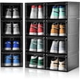 thumbnail image 1 of Paquete de 12 cajas apilables con puerta magnética transparente, almacenamiento multifuncional para tenis, organizador que se adapta a, 1 of 4