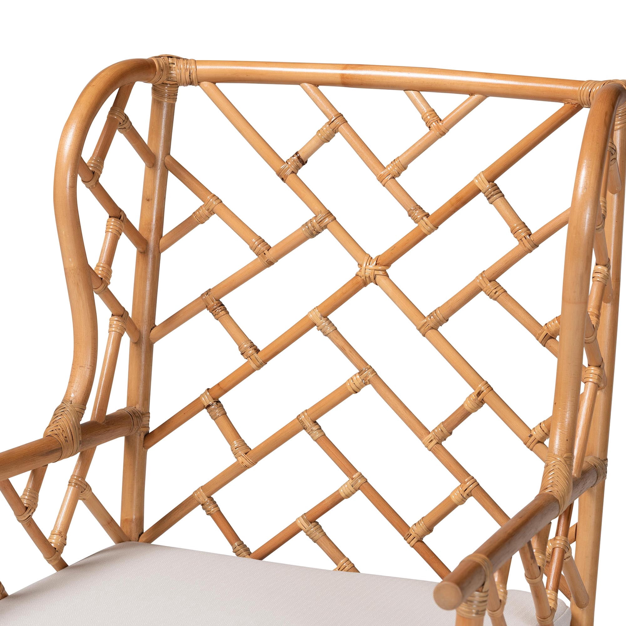 bali & pari Ray Boho Armchair, Natural Rattan