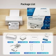 JADENS Thermal Label Printer 4x6 Shipping Label Printer for Shipping Packages Small Business White
