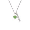 thumbnail image 2 of Delight Jewelry Silvertone Lime Green Giraffe Print Heart Silvertone Be Strong and Courageous Bar Charm Necklace, 23", 2 of 4