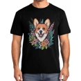 thumbnail image 1 of Cute Dog Flowers Mens T-Shirts,Short Sleeve T Shirts for Men Crew Neck Tee Green Leaves Floral Men's T-Shirts, 1 of 8