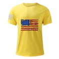 thumbnail image 3 of ALLLIST Womens Tops Under $5 Crew Neck Short Sleeve Yellow Independence Day Cotton and Linen T-Shirts Printed Tees for Women L, 3 of 4