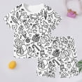 thumbnail image 3 of Hiiyo Pyjamas pour Enfants Peints à la Main, T-Shirt Graphique à Manches Courtes et Shorts, Tenues de Nuit, 3 of 3
