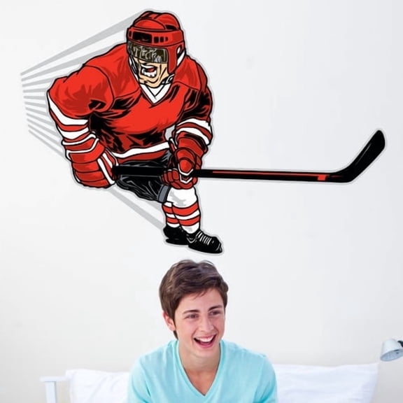 Wallhogs Hockey Player Cutout Wall Decal
