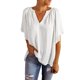 thumbnail image 1 of VISgogo Tops de manga corta para mujer con color sólido, versión suelta, estilo casual, ropa de verano plisada VISgogo moda, 1 of 5