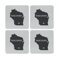 thumbnail image 1 of Supreme Stainless Steel 4-Piece Square Coasters with Non-Slip EVA Backing (Wisconsin), 1 of 4