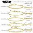 thumbnail image 5 of Alexcraft Gold Beaded Bracelets for Women, 14K Gold Plated Bead Bracelet Stack Jewelry Sets Paperclip Link Chain Bracelet for Women Trendy Jewelry, 5 of 7