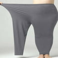 thumbnail image 3 of Guluxicc Women's Plus Size Leggings Casual Lightweight Yoga Pants Solid Color Elastic Waist Leggings, Gray, 4XL, 3 of 6