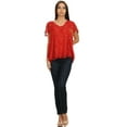 thumbnail image 5 of Sakkas Hope Embroidery And Seqiun Accents Summer Blouse - Red - One Size Plus, 5 of 6