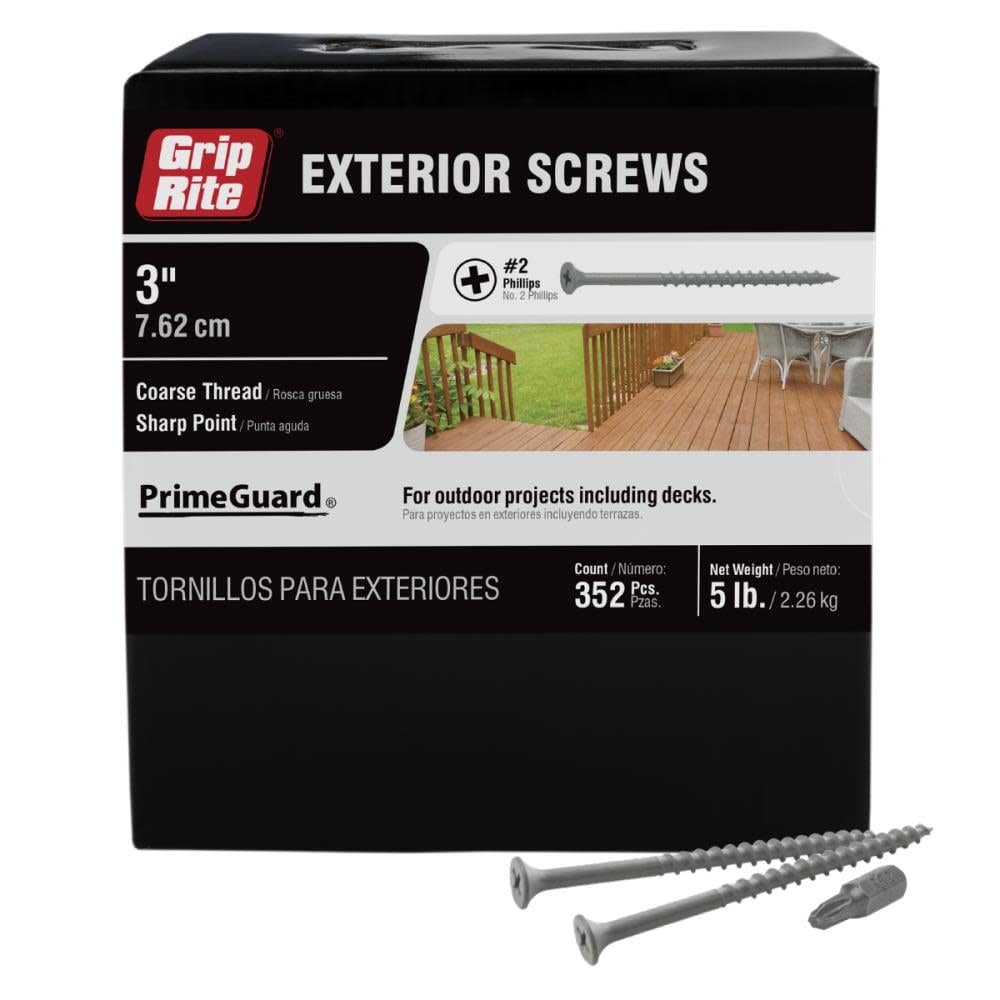 (2 pack) Grip-Rite PrimeGuard Ten #8 x 3 in. Wood to Wood Deck Screw 5 lb.