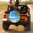 thumbnail image 3 of KAKALAD Tropical Beach Ocean Sea Palm Tree 05 Spare Tire Cover Universal Vehicle Accessories Buckle Car Tools 16”in, 3 of 6