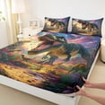 thumbnail image 5 of Erosebridal Howling T-Rex Queen Sheet Sets for Kids Boys, Animal Dinosaur Bed Set, 4pcs (1 Flat Sheet, 1 Fitted Sheet and 2 Pillowcases), 5 of 6
