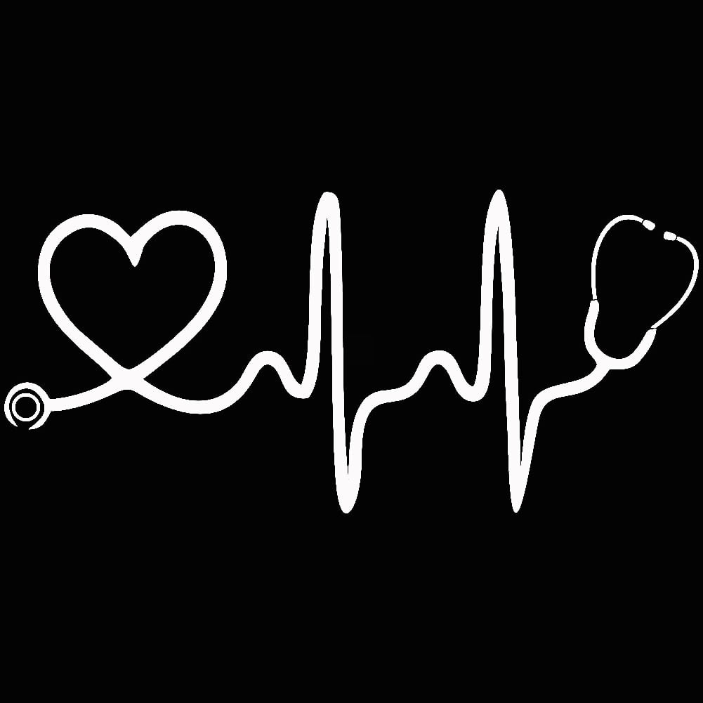 Hloma Stethoscope Love Heart Car Vehicle Body Window Reflective Decals