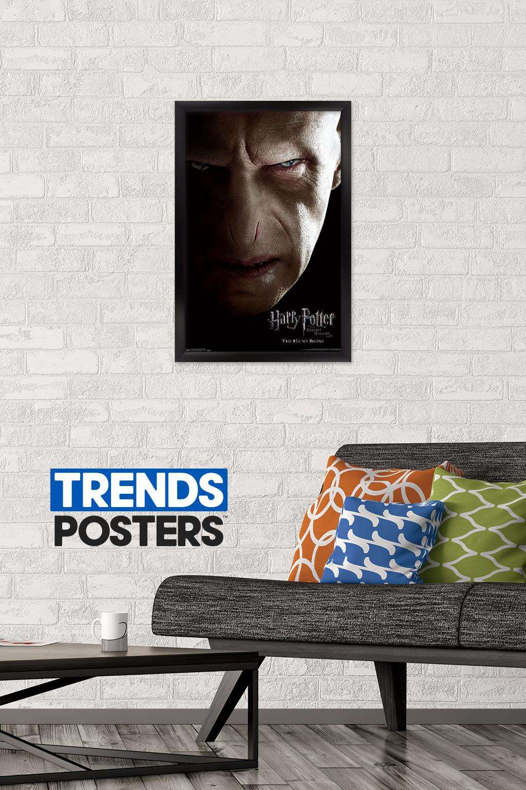 Harry Potter and the Deathly Hallows: Part 1 - Voldemort One Sheet Wall Poster, 14.725" x 22.375", Framed