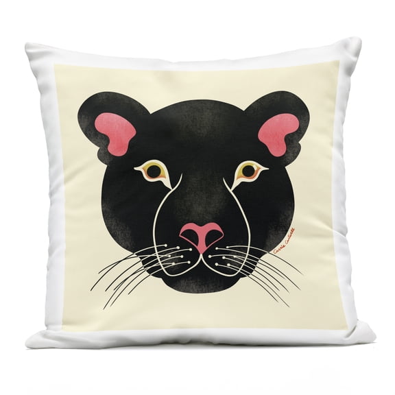 Stupell Industries Minimal Wild Panther Face Design by Carrie Cantwell Outdoor Printed Pillow