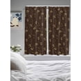 thumbnail image 3 of Brown Floral Living Room Curtains 2 Panel, Vintage Spring Botanical Flowers Cafe Window Treatment, Extra Long Farmhouse Bedroom Bathroom Kitchen Curtains Drapes 104"x72", 3 of 6