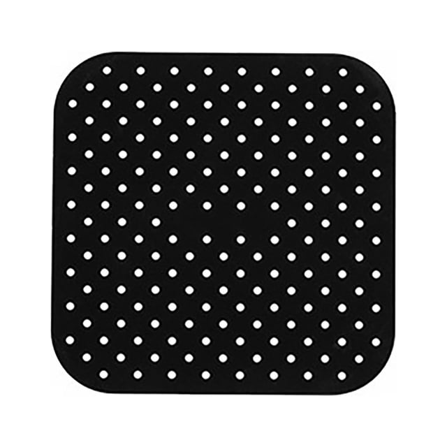 Plateau pour Friteuse à Air Chaud, Grand Plateau pour Friteuse à Air, Tapis d'Isolation Rond Carré avec Trous Antiadhésif de Qualité Alimentaire