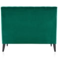 thumbnail image 4 of BELLEZE Modern Button Tufted Settee Bedroom Bench Loveseat Sofa Living Room Velvet, Green, 4 of 7