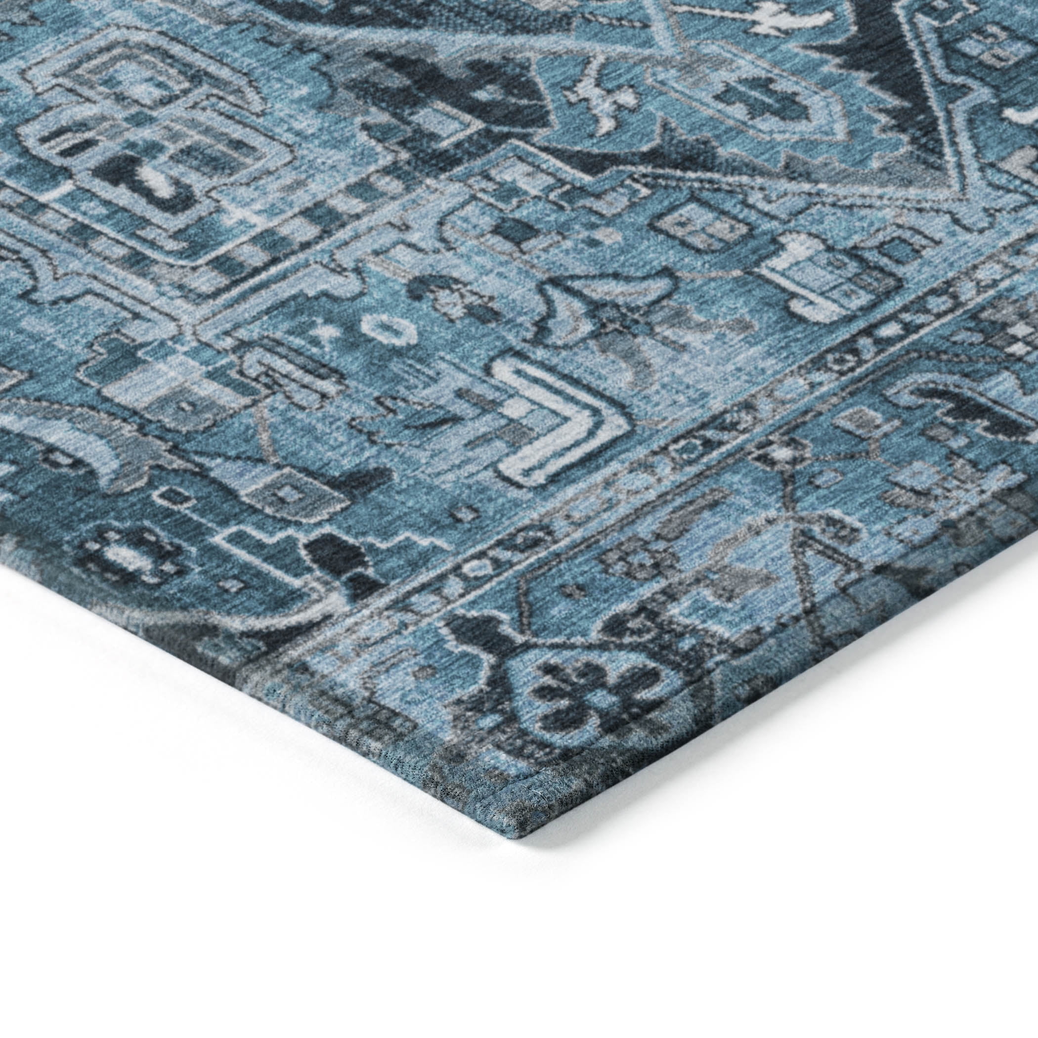 Addison Rugs Chantille Indoor/Outdoor Traditional Oriental Blue Washable Runner Rug, 2'3" x 7'6"