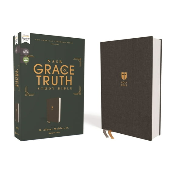 Nasb, the Grace and Truth Study Bible (Trustworthy and Practical Insights), Cloth Over Board, Gray, Red Letter, 1995 Tex, (Hardcover)