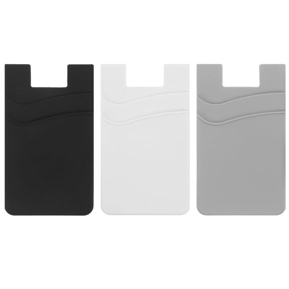 FOMIYES 3 pcs Sticky Phone Wallet Phone Credit Card Holder Silicone Adhesive Card Storage Holder