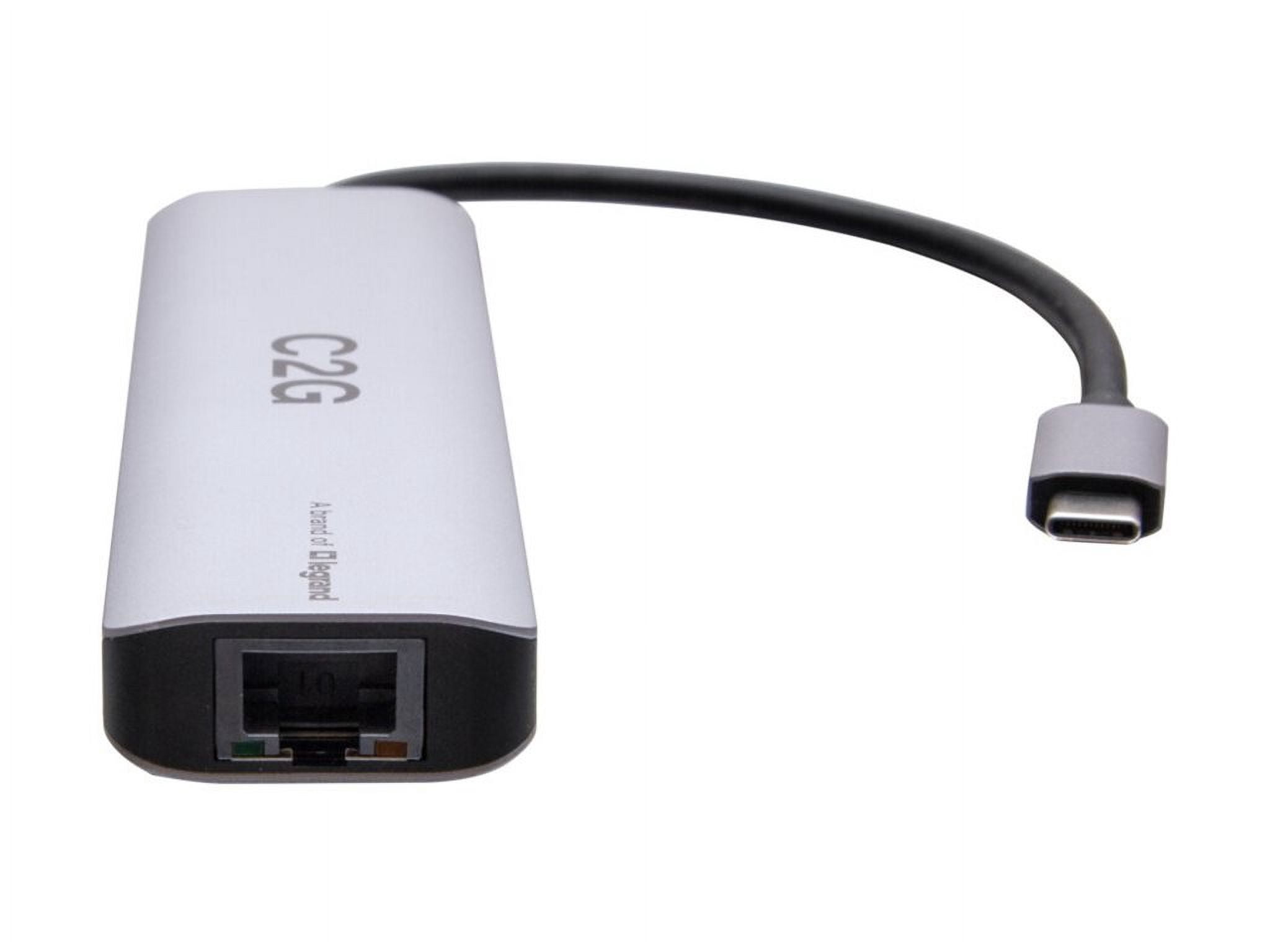 C2G USB-C to HDMI, USB-A, SD Card Reader, Ethernet, and USB-C Mini Docking Station, 4K 60Hz, Gray