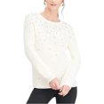 thumbnail image 1 of I.N.C Womens Allover Sparkle Pullover Sweater, White, Small, 1 of 1