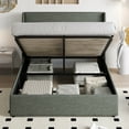 thumbnail image 4 of Einfach Queen Size Lift up Platform Storage Bed Frame with Fabric Upholstered Wingback Panel Headboard, Dark Gray, 4 of 12